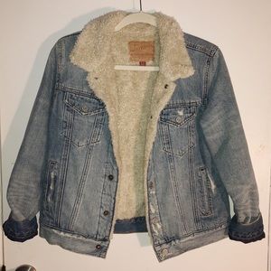 Lucky Brand Faux Fur Lined Denim Jacket